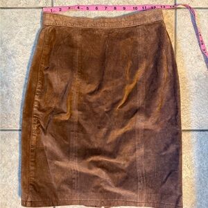 Vintage 1970s Suede Brown Skirt G-III Leather Fashions